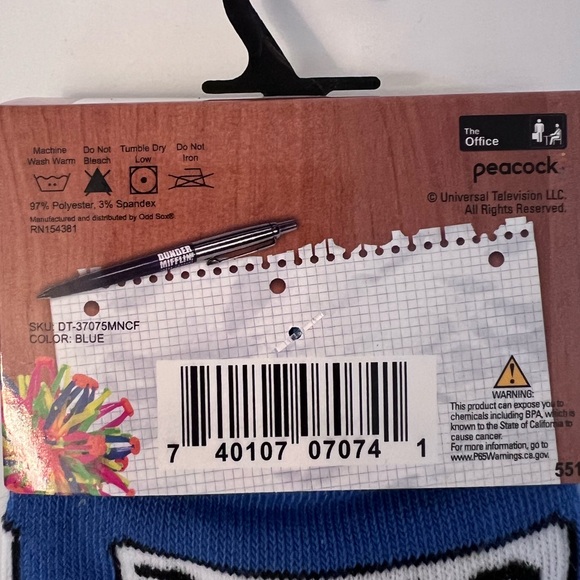 Unisex Adult The Office Socks, Worlds best  boss Blue NEW - Picture 3 of 6